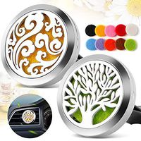 TT-Star 2PCS 30mm Car Diffusers Aromatherapy Essential Oil Diffuser Vent Clip - Cloud, Tree of Life Stainless Steel Locket