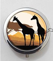 BlackKey Animal Giraffe Outline 3-Compartment Decorative Pocket Gift Box Case Organizer for Pill, Color 1-402