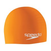 Speedo Silicone Solid Swim Cap, Orange, One Size