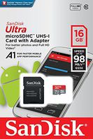 SanDisk Ultra A1 16GB MicroSD HC Class 10 UHS-1 Mobile Memory Card for Samsung Galaxy S7 & S7 Edge S8 & S8 Plus