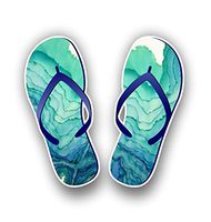 Flip Flop Sticker Graphic Vinyl Waterproof Decal for car Truck Laptop Custom Contour Cut (Blue)
