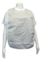 Adult Vinyl Adult Bibs with Crumb Catcher - Premium Bib (Black with Orange Lines)