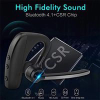 Cocomii Bluetooth 4.1 Wireless Earpiece [Stereo Headphones] Ear Hook Built-in Mic Headset Hands Free [Crisp and Clear Sound] Lightweight Earphone for iPhone Android Business Office Driving (V8.Black)