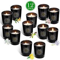 YIH Scented Candles Soy Candle, Anxiety Reducer Lemon, Lavender, Rose ，Jasmine，Vanilla，Bergamot, Aromatherapy Organic Massage Candles, Clean Long Burning, Hand Poured Natural Soy Wax