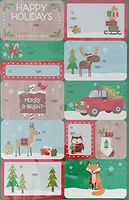 Pack of Farmhouse Style with Red and Black Buffalo Plaid Accents Red Pick-Up Truck Merry Christmas Self Adhesive Gift Tags - Just Peel and Stick! - Festive Holiday Fun! to: / from: (Assorted Sizes)