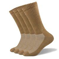Well Knitting Diabetic Socks for Men & Women, Coolmax Medical Circulation Crew Socks with Seamless Toe, Non-Binding Top, and Padded Sole, 4 Pairs (XL,Camel)