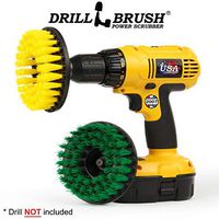 Kitchen Accessories - Pot Cleaning- Cleaning Supplies - Drill Brush - Power Scrubber Kitchen and Bathroom Brush Set - Spin Brush - Bath Mat - Soap Scum, Mineral Deposits, Calcium, Hard Water Stains