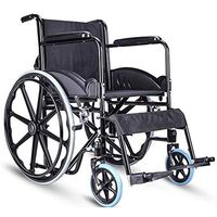 CHENJIU Lightweight wheelchairs for Adults - Steel Transport Wheelchair with 18" Wide Seat, Easily Folds for Travel and Transport, Supports up to 220 lbs