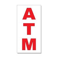 ATM Red Vinyl Decal Sticker Sign 14.5 x 36 inches