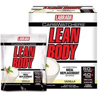 Lean Body Carb Watchers, All-In-One Vanilla Meal Replacement Shake. 40g Protein Whey Blend, 8g Healthy Fats & Fiber, 22 Vitamins and Minerals , No Artificial Colors, Gluten Free,(20 MRP/MRS Packets)