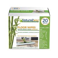 NatureZway Bamboo Floor Wipes|20 Wipes|Natural Bamboo Rayon|Soft and Durable|Works on Wood,Laminate,Tile|Compatible with Most Floor Cleaning Tools|Environmentally Friendly Product|Single