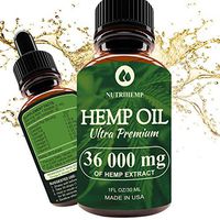 Hemp Oil Drops 36 000 mg, 100% Pure Natural Ingredients, Co2 Extracted, Helps Cope with Anxiety and Pain, Promotes Relaxation, Vegan Vegetarian Friendly