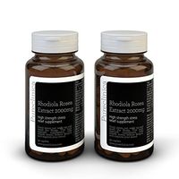 Rhodiola Rosea 2000mg x 180 Tablets (2 Bottles of 90 Tablets Each - 6 Months Supply). 300% Stronger Than Regular Rhodiola Tablets. SKU: RH3x2