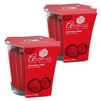 Aroma From Nature Strawberry Field 4 oz AireCare Scented Candle - 2 Pack - Aromatherapy Candles - Home Fragrance - Apothecary Glass With Single Wick