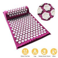 Wlehome Lotus Acupuncture Mat, Massage Yoga Mats, Fitness Massage Cushion Acupuncture Massage Mat, Acupressure Mat, and Pillow Set Pin Pad, Yoga Exercise mat, with Carry Bag