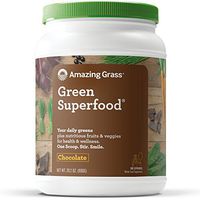 Amazing Grass Green Superfood: Super Greens Powder with Spirulina, Chlorella, Digestive Enzymes & Probiotics, Chocolate, 100 Servings