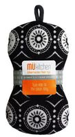 MUkitchen Durable Microfiber Sponge with Scubber, Marrakesh Black