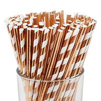 Just Artifacts Premium Biodegradable 100pcs Decorative Paper Straws (Color: Rose Golds 2)