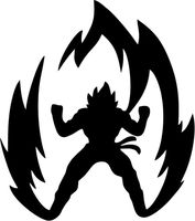 LCK Unique Design DBZ Dragon Ball Z Power Up Super Saiyan Goku, Black, 6 Inch, Die Cut Vinyl Decal, for Windows, Cars, Trucks, Toolbox, Laptops, MacBook-virtually Any Hard Smooth Surface