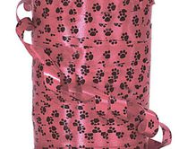 *20YDS* of 7/16" Adorable Red & Black Animal PAW Print Poly Curling Ribbon