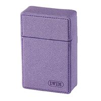 IWIM PU Leather Regular King Size 84mm 84's Cigarette Case - Magnet Lid Unique Luxury Hard Carrying Holder Box Cover Best Blank Solid Color Design for Men and Women Unisex (Purple)