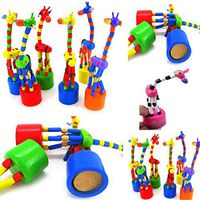 Wenini Kids Intelligence Toy, Dancing Stand Colorful Rocking Giraffe Wooden Toy (Random)