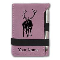 Mini Notepad, Elk, Personalized Engraving Included (Pink)