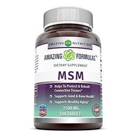 Amazing Formulas MSM (Methylsulfonylmethane) Dietary Supplement – 1500 mg - 180 Tablets Per Bottle- Promotes Joint Health, Detoxification, Supports Healthy Hair, Skin And Nails, Promotes Energy*