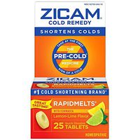 Zicam Cold Remedy RapidMelts Lemon-Lime Flavor - 25 Ct, Pack of 6