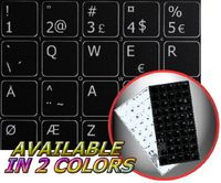 4Keyboard Norwegian Stickers for Keyboard Black Background (14x14) for Desktop, Laptop and Notebook