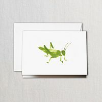 Crane & Co. Brushstroke Grasshopper Note- Pack of 20 Cards