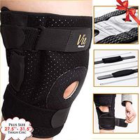 Hinged Knee Brace Plus Size - Newly Engineered Knee Braces with Enhancement on Flexibility, Extra Supportive, Non-Slip and Non Bulky - Vie Vibrante (Size 3: fits 27.5-31.5'' Thigh Circ, Black)
