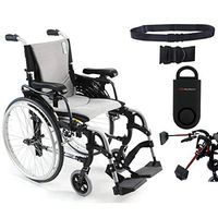 Karman S-Ergo 305 Ultra Lightweight Ergonomic Wheelchair | Upgraded to Elevating Legrests | Seat Size 18" X 17" | Frame Color Pearl Silver & Free 130 dB Black Safety Alarm! + Black Belt!