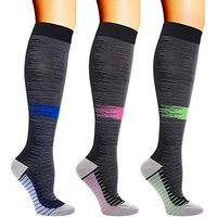 3 Pairs Compression Socks for Women Men 20-30mmhg Knee High Stocking for Running