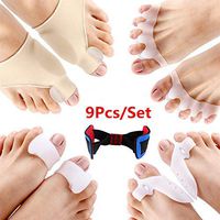 AKDSteel 9 Pcs/set Orthopedic Bunion Correction Pedicure Socks Silicone Hallux Valgus Corrector Braces Toes Separator Feet Care Tool -for Beauty Gift