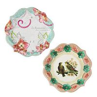 Pastries & Pearls FGHKL-1 Talking Tables Vintage Style Paper Plates, Multi-Coloured