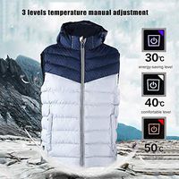 Pangding Men's Heated Vest USB Electric Heating Hooded Sleeveless Jacket Winter Coat Outdoor Warm Keeping Thermal Coat Winter Clothes Outfit (2XL)