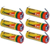 6x OmniCel ER14505HD 3.6V Size AA Lithium Battery with Tabs For Automatic Meter Reading system, Industrial PC, CMOS Circuit memory backup power, Military communication, Mobile communications equipment