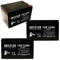 3 Pack Replacement for Electra Scoot-N-Go Battery - Replacement UB12120 Universal Sealed Lead Acid Battery (12V, 12Ah, 12000mAh, F1 Terminal, AGM, SLA) - Includes 6 F1 to F2 Terminal Adapters