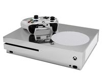 Silver Chrome Mirror Vinyl Decal Mod Kit for MicroSoft Xbox One Slim (XB1S) Console by System Skins