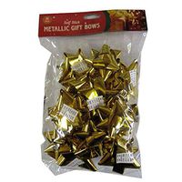 Christmas Metallic Gift Bows - Gold - Self Stick - Pack of 16