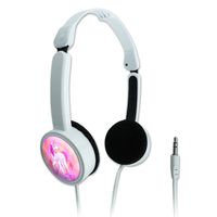 Novelty Travel Portable On-Ear Foldable Headphones Geometric Animals - Unicorn Pink Fantasy
