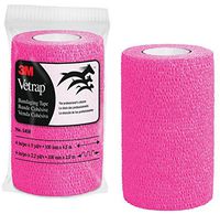 3M Vetrap 4" Bandaging Tape, 4"x 5 Yards (Hot Pink, 18 Rolls)