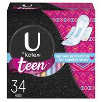 U by Kotex Ultra Thin Teen Pads with Wings - 34ct