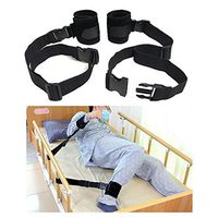 Bed Restraints Wrist Straps Restraints for Elderly Medical Restraints Hospital Bed Hand Soft Patient Restraints (Black-2 PCS)
