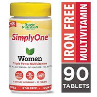 SuperNutrition, SimplyOne Multi-Vitamin for Women, Iron-Free, High-Potency, One/Day Tablets, 90 Day Supply