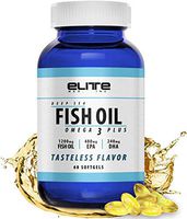 Omega 3 Fish Oil DHA & EPA Supplement with 1200mg + 480mg EPA + 240mg DHA - Wild Caught and Guaranteed to be Burpless and Tasteless - Easy to Swallow 60 Softgel Capsules