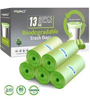 FORID Medium Trash Bags - 13 Gallon Garbage Bags 80 Count Unscented Material Trash Can Bin Liners 55 Liter Wastebasket Bags for Kitchen Home Office Bathroom Garbage Can (Green)