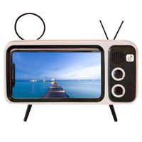 Martinimble Retro Tv Bluetooth Speaker+ Mobile Phone Holder,Retro Bluetooth Speaker Phone Holder Desktop Televison Design Mobile Phone Mount