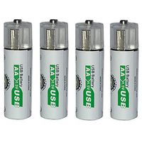 VINTRONS, 1.5V AA Rechargeable Batteries, (Pack of 4, Li-ion, 1000mAh, USB Rechargeable AA Battery ECO-Friendly)